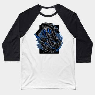 Reaper Scythe Smoke Blue Baseball T-Shirt